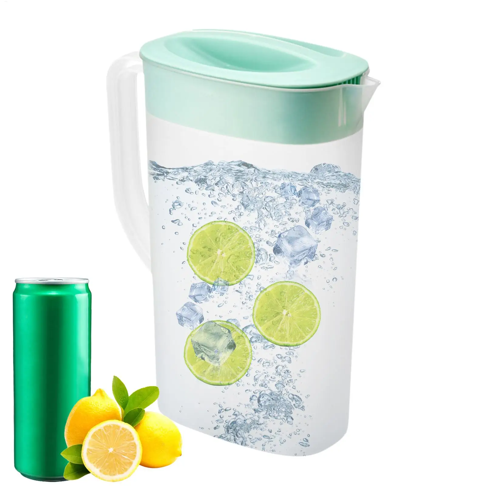 Wasserkrug mit Deckel, 2500 ml, Tee-Wasserbehälter, Limonadenkrug, hitze- und kältebeständig, Kühlschrankkrug, Wasserkrug für Sojamilch Image