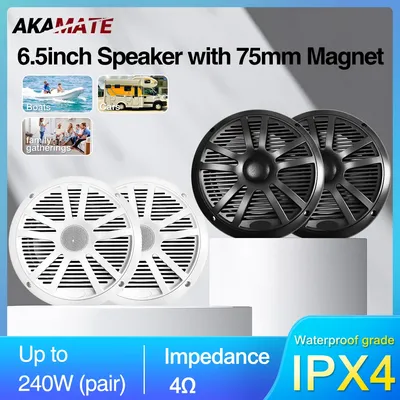 6.5 Inch Car Speaker Auto Audio Stereo Horn 75mm Magnet Widely for RV Boat ATV UTV SPA RZR 240W 480W Universal Audio Speakers