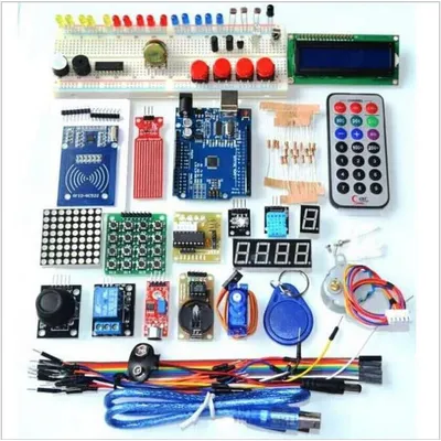 Kostenloser Versand, verbesserte, fortschrittliche Version, Starter-Kit, das RFID-Lern-Suite-Kit LCD 1602 für Arduino UNO R3 Image