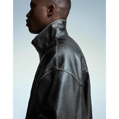 Bershka Leather Effect Jacket Men S Black