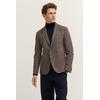 Sakko BUGATTI "Modern Fit", Herren, Gr. 54, 390, braun, 52% Polyester, 36% Baumwolle, 12% Viskose, unifarben, casual, normal, Langarm Manschette, Sakkos, Jersey Stretch mit Taschen