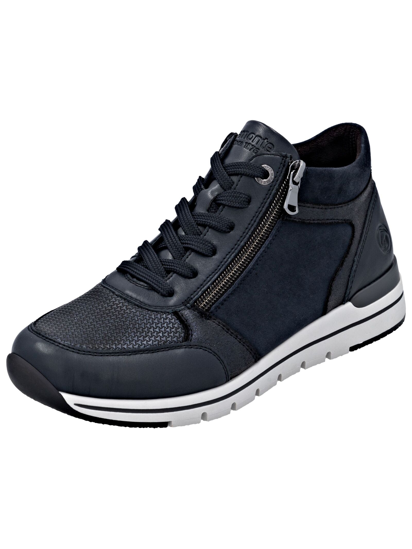 Sneaker REMONTE "Remonte Sneaker Leder", Damen, Gr. 37, blau (dunkelblau), Leder, Schuhe Sneaker