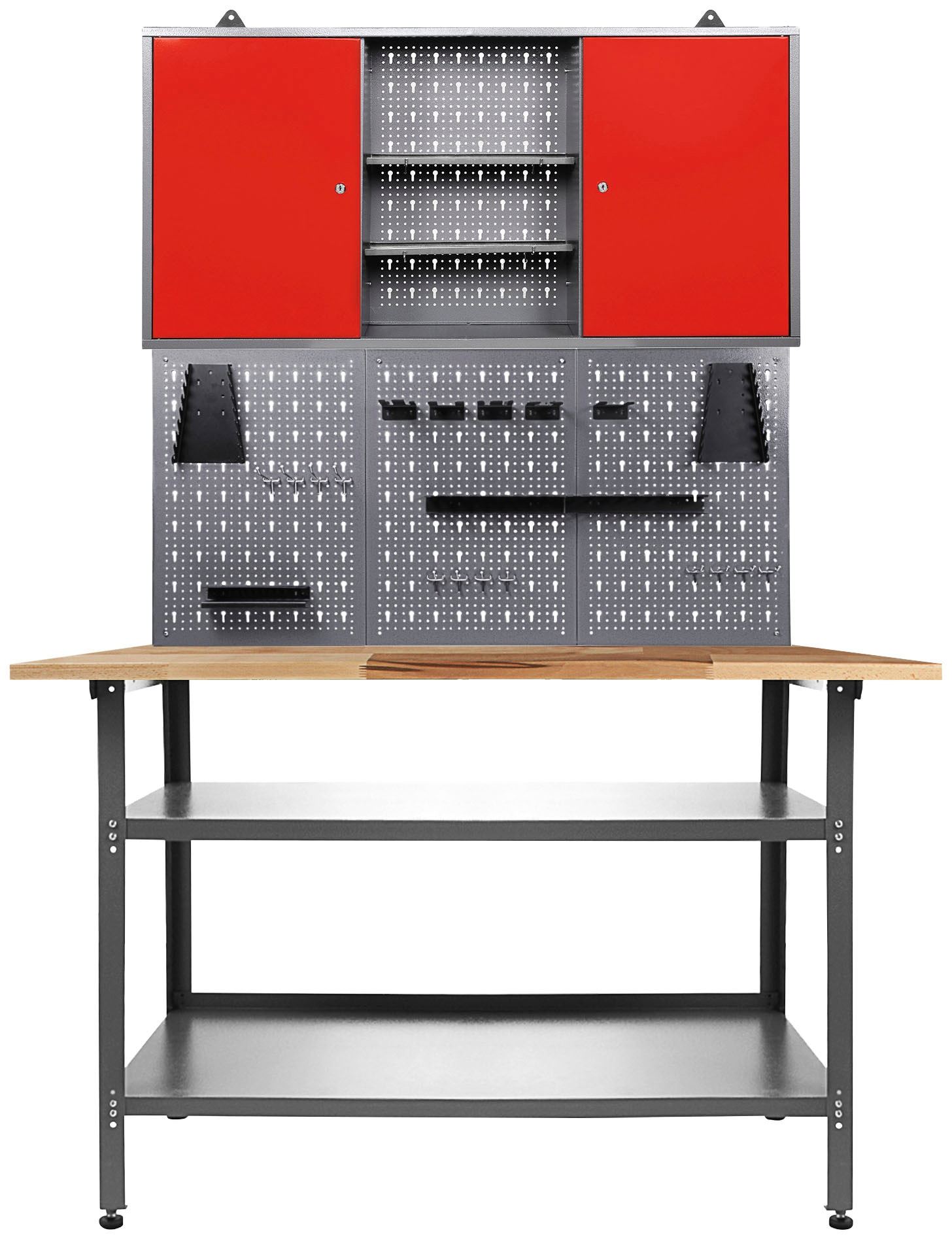 Werkstatt-Set ONDIS24 "Basic", rot (anthrazit, rot), B:120cm H:205cm T:60cm, Metall, Werkbänke, 120 cm