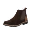 Chelseaboots RIEKER, Herren, Gr. 46, braun (dunkelbraun), Veloursleder, Nubukleder, elegant, Schuhe, Stiefelette, Casual-Boots mit typischem Stretcheinsatz
