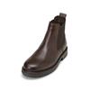 Chelseaboots MARC O'POLO "aus edlem Rindleder", Herren, Gr. 46, braun (schwarz braun), Obermaterial: 100% Leder (Rind), Schuhe