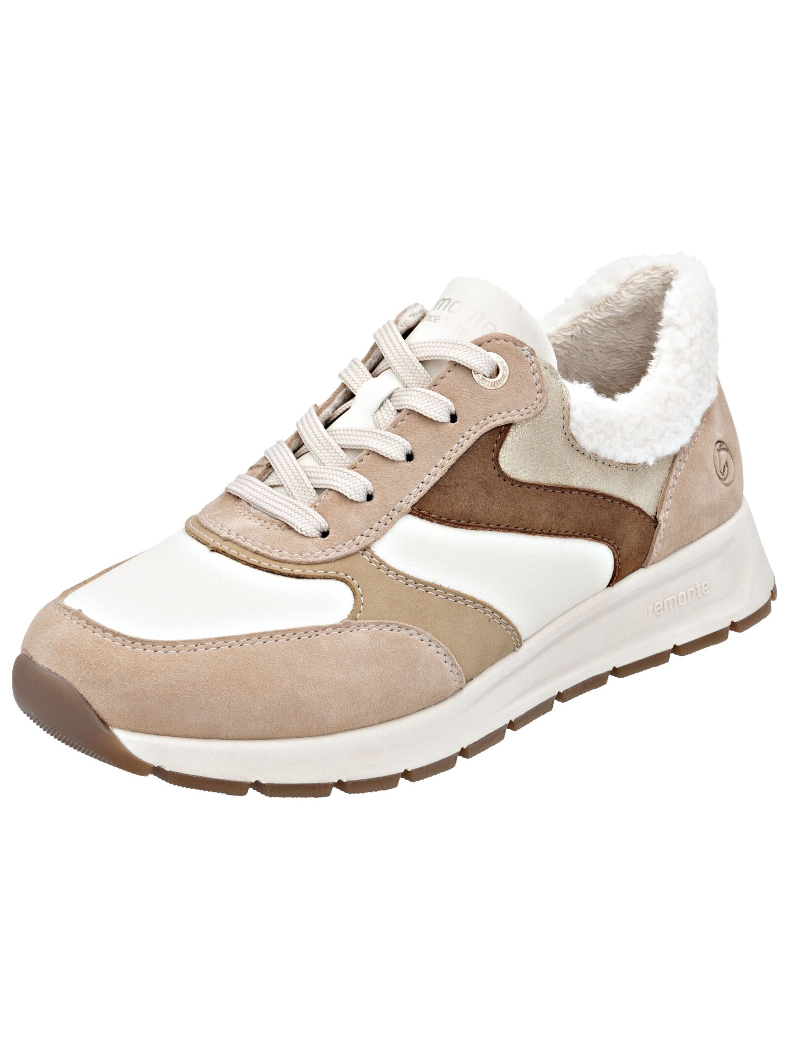 Sneaker REMONTE "Remonte Sneaker Leder", Damen, Gr. 38, beige (sand), Leder, Schuhe Sneaker