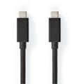 Usb cable usb 32 gen 2x2 usb c male usb c male 100 w 4k60hz 20 gbps nickel plated 100 m round pvc