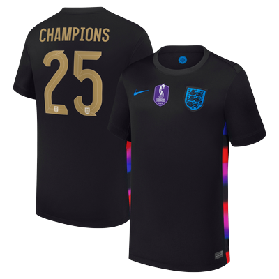 England Lionesses Nike Stadium Auswärtstrikot 2025 - Kinder mit Aufdruck Champions 25 Image