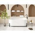 Vasca da bagno freestanding ovale 160 x 73,5 x 59 cm Bianca con piedini neri - ALONSA