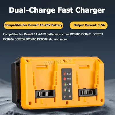 NEUE 1,5 A Lithium-Batterie Ladegerät Für Dewalt 14,4 V 18 V 20 V 2 Port Schnelle Schnelle Ladestation für Dewalt Batterie Ladegerät Station