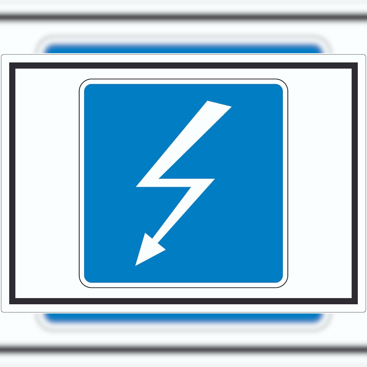 HB-Druck Hochspannungsleitung Kreuzt Symbol Aufkleber A3 (297x420mm) Image
