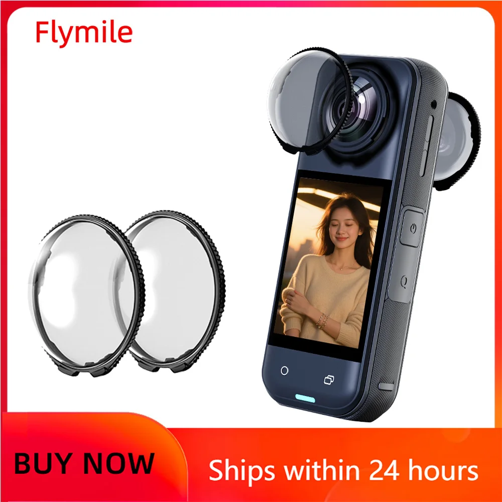 Flymile X5 Premium-Glaslinsenschutz für Insta360 X5 Kamerazubehör HD Optical Transparency Lens Kratzfester Schutz Image