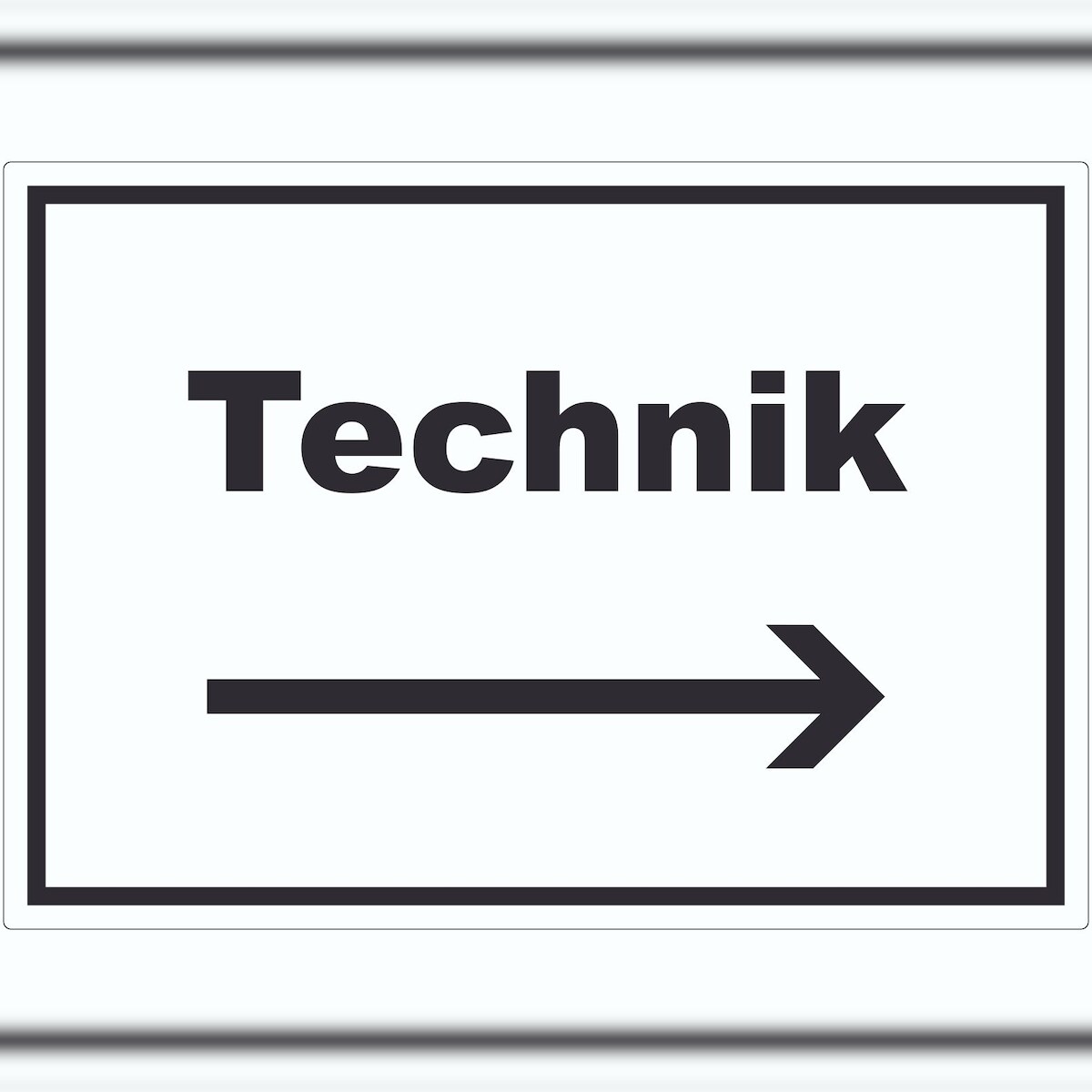 HB-Druck Technik Aufkleber mit Text und Richtungspfeil rechts Hauswirtschaftsraum waagerecht A3 (297x420mm) Image