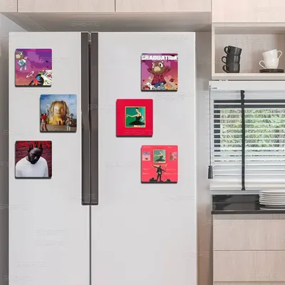 Rapper K-Kanye W-West Foto-Kühlschrankmagnet, personalisierbar, Kühlschrank, Urlaubsdekoration für Freunde, Geschenk, lebendige Druckqualität Image