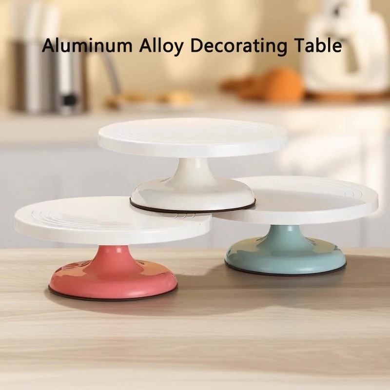 10 Zoll Gebäck Plattenspieler Kuchen Ständer Aluminium Legierung Professionelle Gebäck Rotierenden Tablett und Gebäck Zubehör Dekoration Werkzeug Image