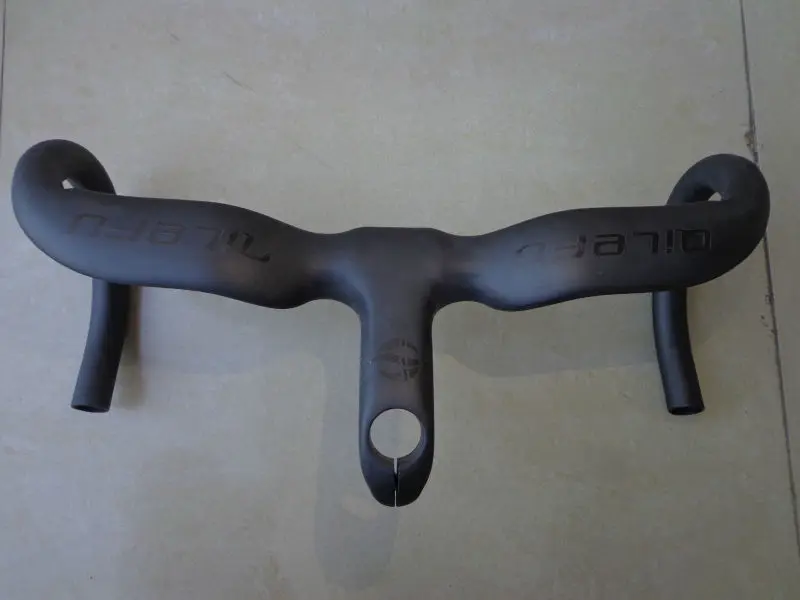 2017 La più recente bici da strada QILEFU T800 opaca UD manubrio e attacco manubrio per bicicletta interamente in fibra di carbonio integrati 400-440 * 80-120mm