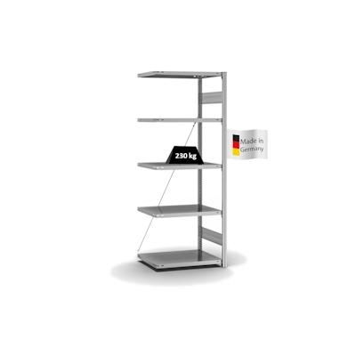 PROREGAL Fachbodenregal Stecksystem | Anbauregal | HxBxT 200x75x50cm | 5 Ebenen | Fachlast 230 kg | Einseitig nutzbar | Verzinkt Image