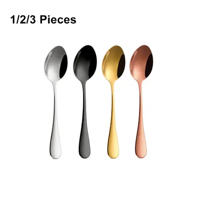 1/2/3 Pieces Gold Coffee Spoon Stirring Teaspoons Set Stainless Steel Cutlery Set Cake Dessert Spoon For Home Party Tableware