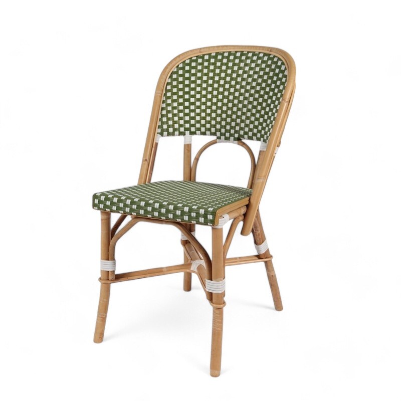 Bistromania Terrassenstuhl ELYSEE - Rattan - Grün und Weiß Image