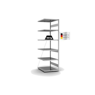 PROREGAL Fachbodenregal Stecksystem | Anbauregal | HxBxT 250x75x80cm | 6 Ebenen | Fachlast 300 kg | Einseitig nutzbar | Verzinkt Image