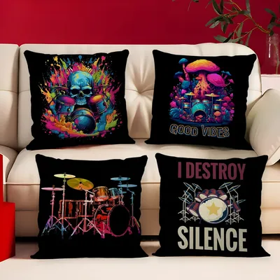 Cool Drum Kit Kissen Kissenbezug Kissenbezug Wohnzimmer Sofa Home Decor Maßgeschneidert Image
