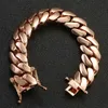 22 mm Hip Hop kubanische rosa Damen-Halskette Miami Charm Schmuck glatte Polier-Messingkette anpassbar