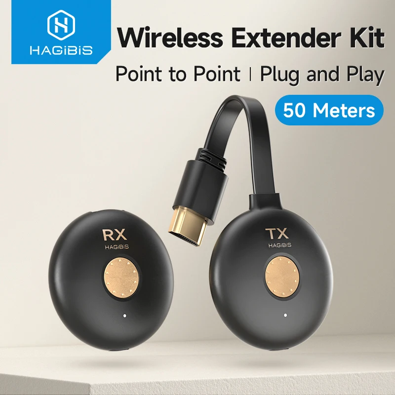 Hagibis Wireless HDMI-kompatibel Sender und Empfänger Extender Kit Display Adapter Dongle für Laptop Netflix PS TV Projektor Image