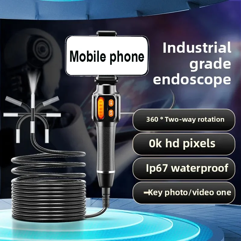 360-Grad-Drehung Endoskop-Inspektionskamera 6,0 mm Objektiv HD Gelenk-Endoskopkamera für Automotive Auto IOS Android 1080P Image