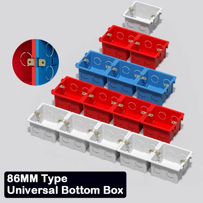 5PCS Typ 86mm Schalter Steckdose Box Atlectric Montage Kassette Junction Versteckte Verdeckte Interne Montage Wand Box kassette Image