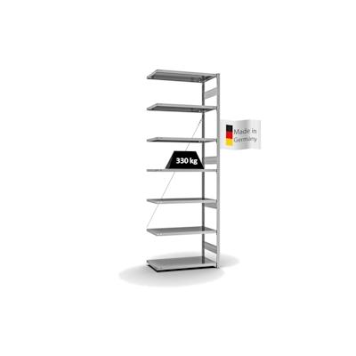 PROREGAL Fachbodenregal Stecksystem | Anbauregal | HxBxT 300x100x50cm | 7 Ebenen | Fachlast 330 kg | Einseitig nutzbar | Verzinkt Image