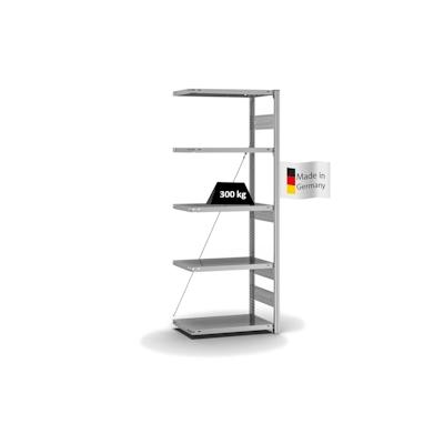 PROREGAL Fachbodenregal Stecksystem | Anbauregal | HxBxT 200x75x40cm | 5 Ebenen | Fachlast 300 kg | Einseitig nutzbar | Verzinkt Image