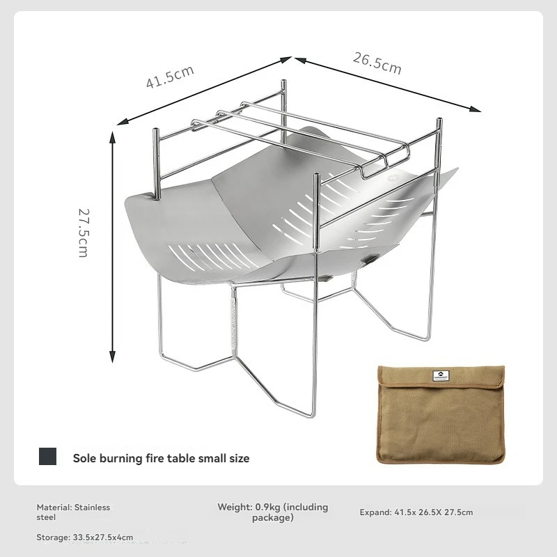 CAMPINGMOON SOLO-A4 Outdoor Tragbare Heizung Lagerfeuer Klappbrenner Camping Brennholz Edelstahl Grill Herd Image