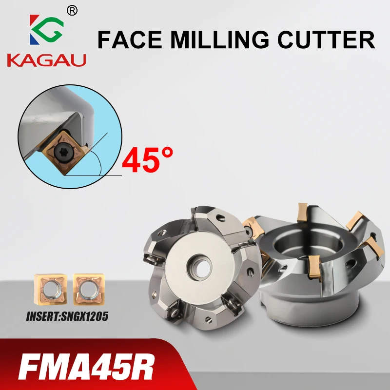 Planfräser 45 Grad FMA45R Fast Feed Planfräserkopf mit Hartmetalleinsatz SNGX1205 Flying Milling Cutter Disk Image