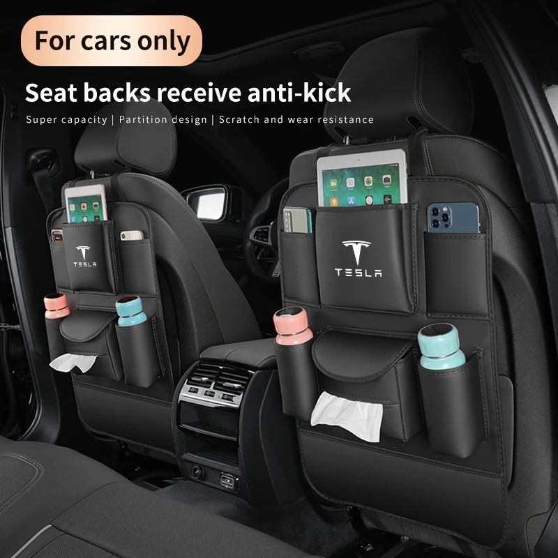Tesla Modello 3 Modello Y Modello S Modello X Schienale per seggiolino auto Borsa multitasche Protezione dello schienale posteriore antiusura Protezione anti-calcio