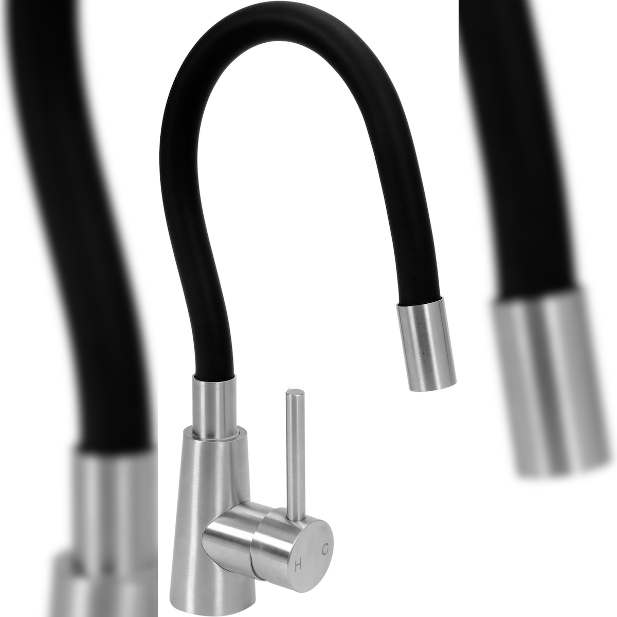 Küchenarmatur Flexible, schwarz, Wasserhahn, Spültischarmatur, Mischbatterie Image