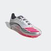 Fußballschuh ADIDAS PERFORMANCE "F50 MESSI PRO E FÜR FESTE BÖDEN", Gr. 44, cloud weiß, lucid rot, silber metallic, Synthetik, Textil, sportlich, Schuhe, geeignet für Rasenplätze