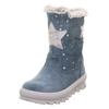 Winterstiefel SUPERFIT "FLAVIA WMS: Mittel", Kinder, Gr. 35, silber (hellblau, silberfarben), Veloursleder, Polyester, Leder, casual, Schuhe, Snowboots mit wasserdichter GORE-TEX, Größenschablone zum Download