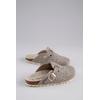 Clog ANISTON SHOES, Damen, Gr. 39, silber (taupe, silberfarben), Filz, meliert, Glitzermuster, klassisch, Schuhe, Clog, Hausschuh, Homeslipper, verstellbare Schnalle - NEUE KOLLEKTION