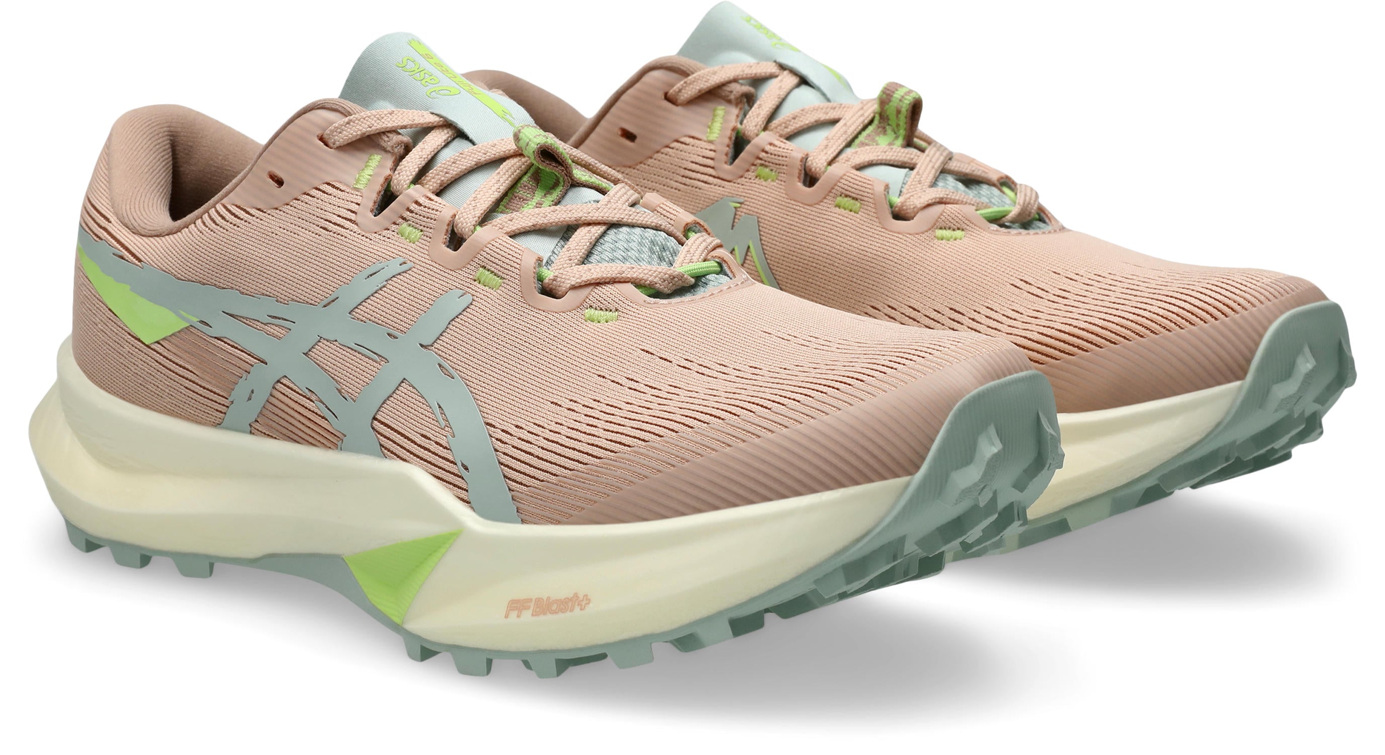Trailrunningschuh ASICS "FUJI LITE 6", Damen, Gr. 41,5, pale apricot, lichen rock, Textil, Schuhe, leichter Trailrunningschuhe