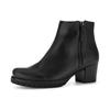 Stiefelette GABOR "ATHEN", Damen, Gr. 38,5, schwarz, Glattleder, unifarben, Basic, Schuhe, Blockabsatz, Ankleboots mit Zierreißverschluß