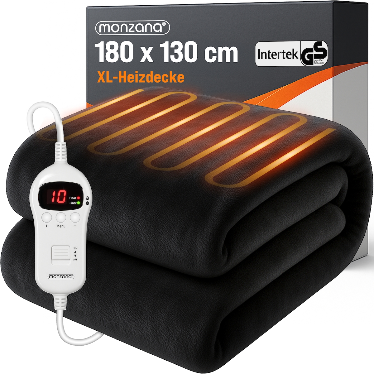 Fleeceheizdecke 180x130cm Flannel 120W anthrazit Image