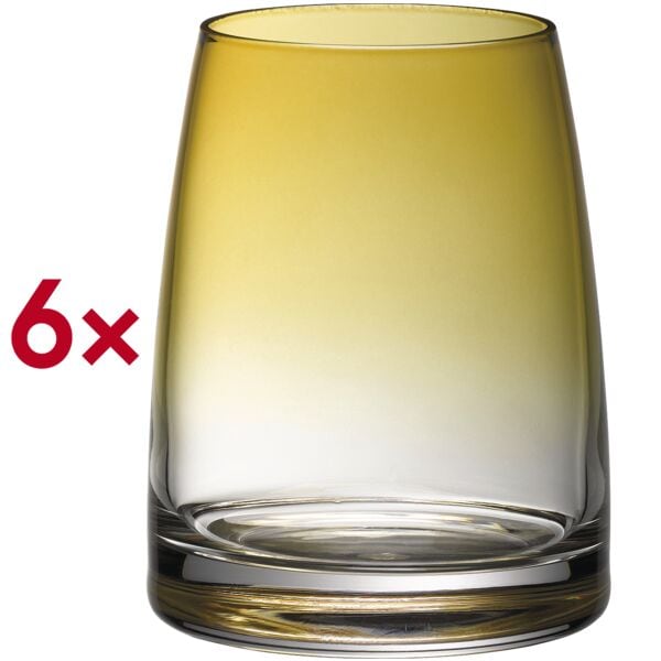 WMF Glas Wasserglas Divine Color 325 ml 6 Stück gelb, 8 cm