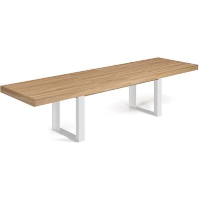 Ausziehbarer rechteckiger Esstisch phoenix 6-12 Personen Holz und Weiß 200-300 cm Image