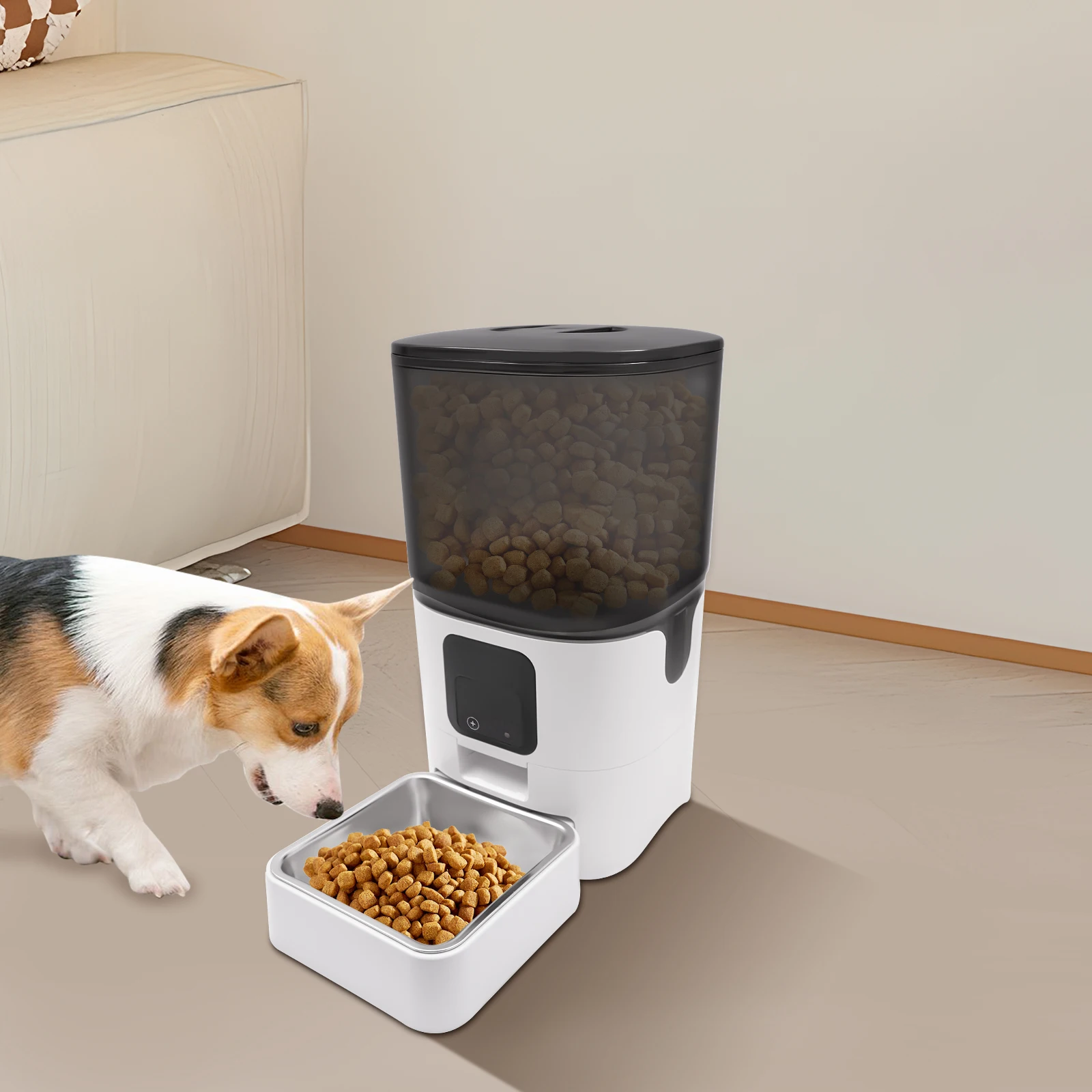 Mangeoire intelligente pour animaux de compagnie 5W 6L distributeur automatique de nourriture pour animaux de compagnie en acier inoxydable mangeoire pour chat chien Machine de nourriture lente WiFi