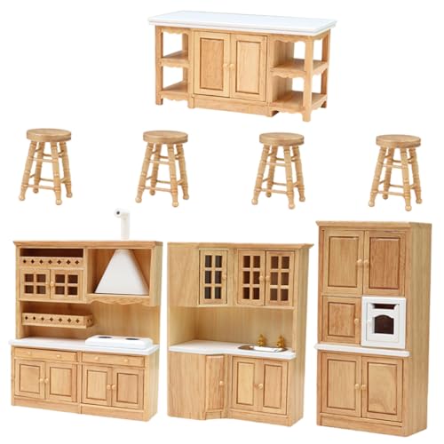 YARNOW Miniature Kitchen Doll House Set European Retro Style Furniture Model Color Micro Landscape Kitchen Decor for Dollhouse Accessories Practical and Decorative House Supplies