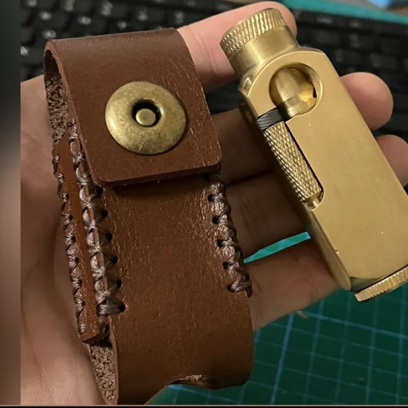 Robuste Schutzhülle, Feuerzeugabdeckung, handgenähte Rindslederhülle für Flamido Feuerzeugabdeckung Image