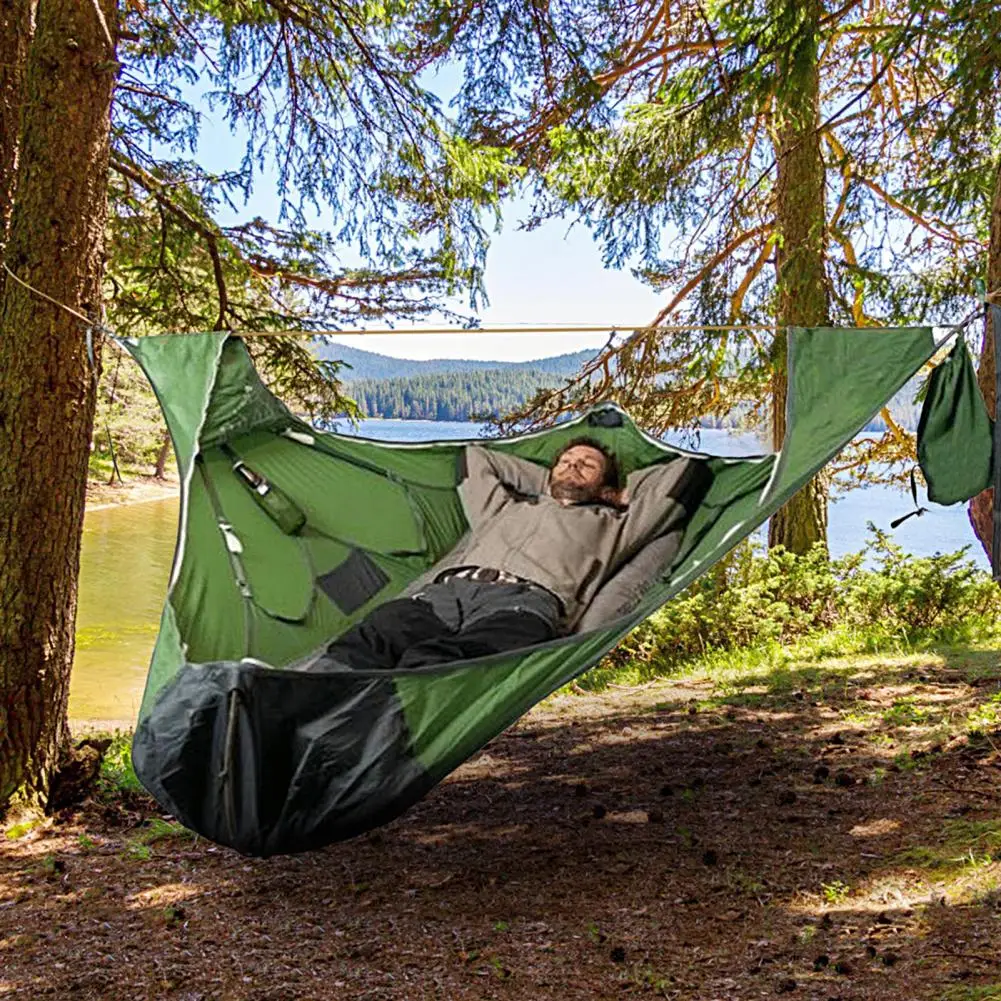 Camping Kinderbetten Terrasse Hängematte mit Bettnetz Familie Camping Hängematte Multi-Personen Hängematte Schlafsack Hängebett Campingausrüstung