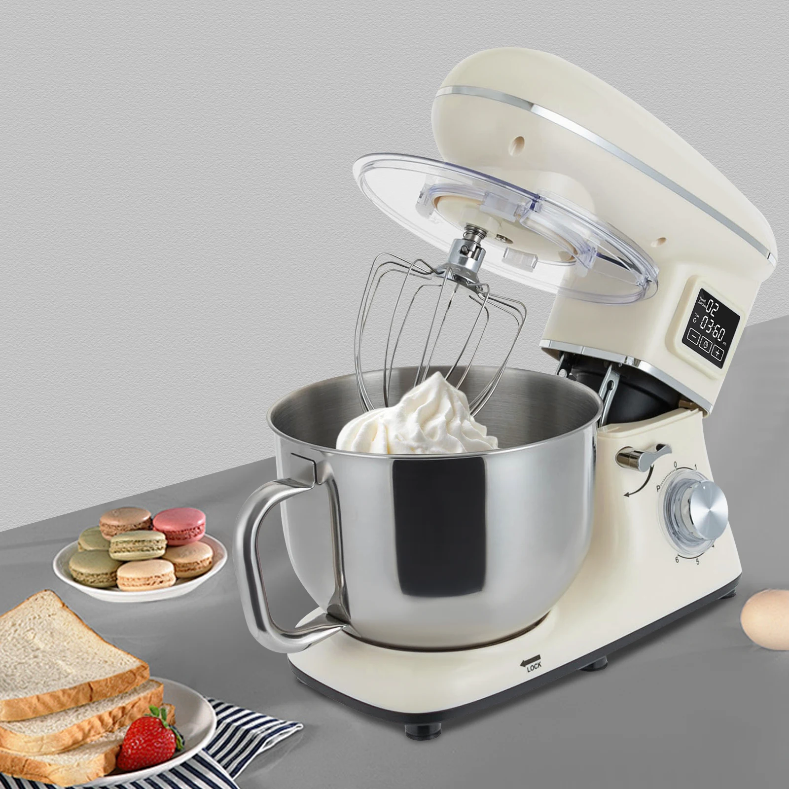 SM-1505HL 1500 W Kochmaschine | Weiß, LCD-Display, 6,2 l Fassungsvermögen, 6+1 Gänge, EU-Stecker Image