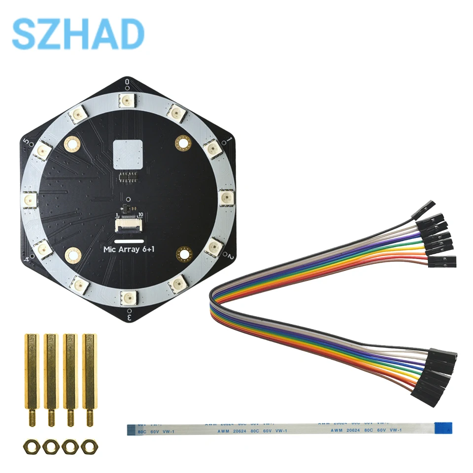 Fortschrittliches 6+1 Mikrofonarray zur präzisen Lokalisierung und Strahlbildung der Klangquelle – ideal für Anwendungen zur Spracherkennung Image