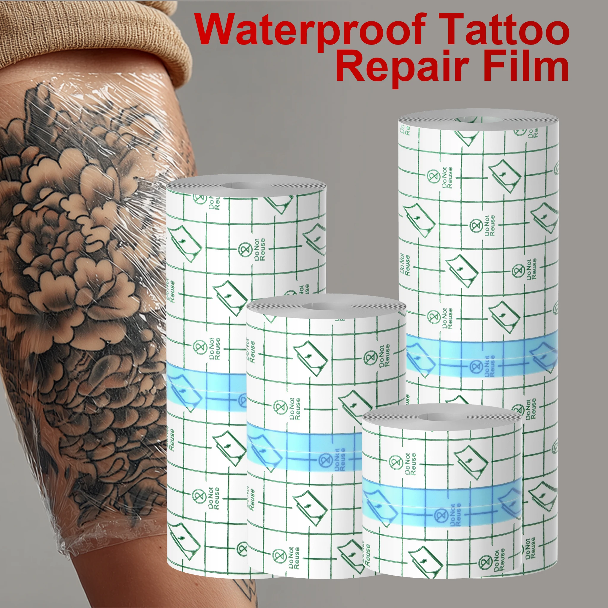 DM 10/5/2M Wasserdichte Schutzhülle Tattoo Heilung Film PU Band Nachsorge Schützende Haut Heilung Tattoo kleber Reparatur Verband Image